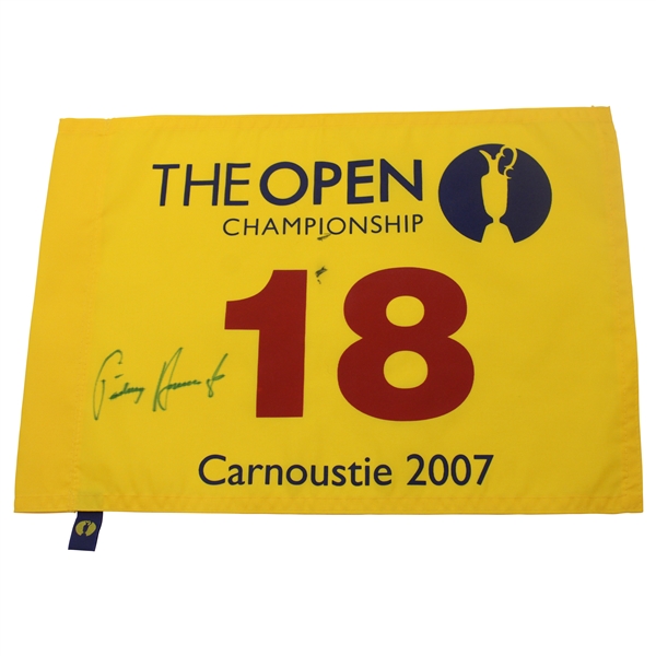 Padraig Harrington Signed 2007 Open Championship at Carnoustie Flag JSA ALOA