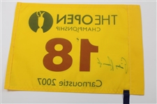Padraig Harrington Signed 2007 Open Championship at Carnoustie Flag JSA ALOA