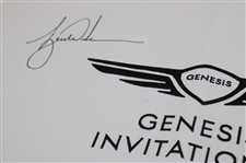 Tiger Woods & Scottie Scheffler Signed 2025 Genesis Invitational Embroidered Flag JSA ALOA