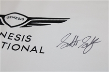 Tiger Woods & Scottie Scheffler Signed 2025 Genesis Invitational Embroidered Flag JSA ALOA