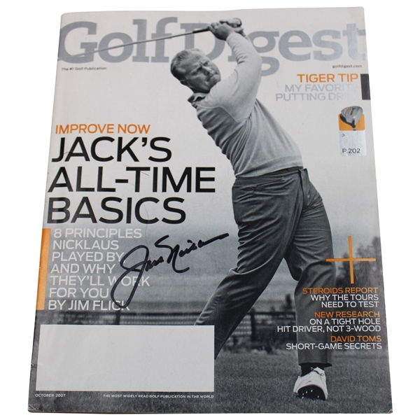 Jack Nicklaus Signed 2007 Golf Digest Magazine - October JSA ALOA