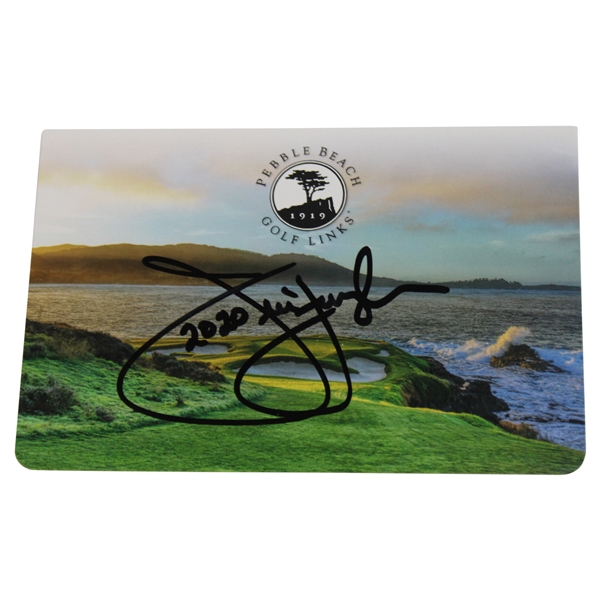 Jim Furyk Signed Pebble Beach Scorecard Inscribed 2020 JSA ALOA