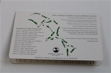 Jim Furyk Signed Pebble Beach Scorecard Inscribed '2020' JSA ALOA