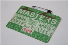 Gary Player Signed 1978 Masters Tournament SERIES Badge #20280 JSA ALOA
