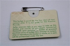 Gary Player Signed 1978 Masters Tournament SERIES Badge #20280 JSA ALOA