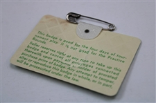 Gary Player Signed 1978 Masters Tournament SERIES Badge #20280 JSA ALOA