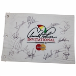 PGA Stars Multi-Signed Arnold Palmer Invitational White Embroidered Flag JSA ALOA