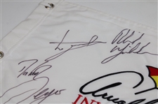 PGA Stars Multi-Signed Arnold Palmer Invitational White Embroidered Flag JSA ALOA