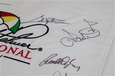 PGA Stars Multi-Signed Arnold Palmer Invitational White Embroidered Flag JSA ALOA