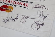 PGA Stars Multi-Signed Arnold Palmer Invitational White Embroidered Flag JSA ALOA
