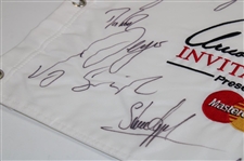PGA Stars Multi-Signed Arnold Palmer Invitational White Embroidered Flag JSA ALOA