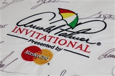 PGA Stars Multi-Signed Arnold Palmer Invitational White Embroidered Flag JSA ALOA