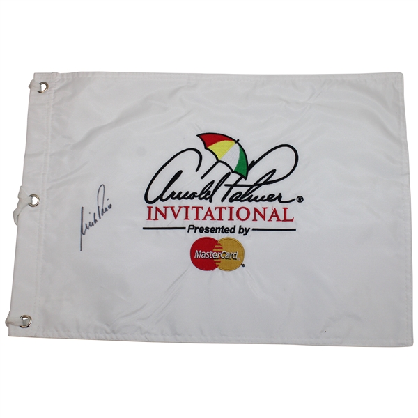 Nick Price Signed Arnold Palmer Invitational White Embroidered Flag JSA ALOA