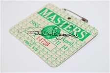 Bernhard Langer Signed 1985 Masters Tournament SERIES Badge #X14725 JSA ALOA