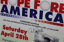 Calvin Peete Signed First Annual Hope Fore America Golf Tour Poster Ad JSA ALOA