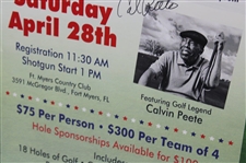 Calvin Peete Signed First Annual Hope Fore America Golf Tour Poster Ad JSA ALOA