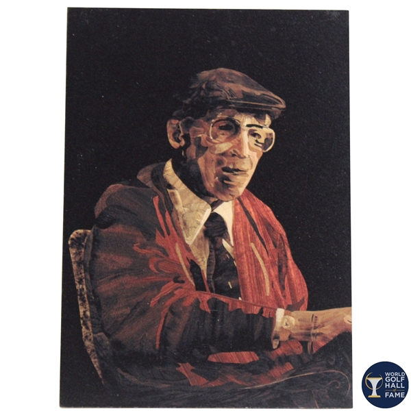 Marquetry Portrait of Harvey Penick Print on Board by Tony Jacklin - WGHoF Collection