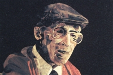 Marquetry Portrait of Harvey Penick Print on Board by Tony Jacklin - WGHoF Collection