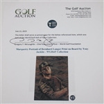 Marquetry Portrait of Bernhard Langer Print on Board by Tony Jacklin - WGHoF Collection