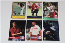 Hale Irwin's Personal Signed 3x5 Card with Six (6) Golf Trading Cards JSA ALOA