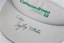 Sergio Garcia Signed 2006 Masters Tan Hat & Larry Mize Signed Visor JSA ALOA