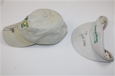 Sergio Garcia Signed 2006 Masters Tan Hat & Larry Mize Signed Visor JSA ALOA