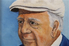 Robert Trent Jones Signed Original Oil on Board Portrait by Artist Bill Waugh JSA ALOA