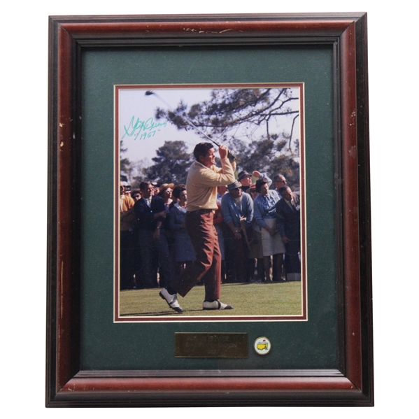 Gay Brewer Signed Masters Shot Display with Notation - Framed JSA ALOA