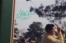 Gay Brewer Signed Masters Shot Display with Notation - Framed JSA ALOA