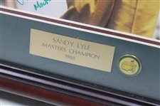 Sandy Lyle Signed Masters Shot Display with Notation - Framed JSA ALOA