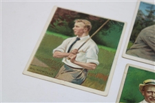 1910-12 Mecca Cigarettes T18 Series Of Champion Golfers (4) Cards Douglas, Low, Smith, & Nicholls