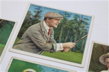 1910-12 Mecca Cigarettes T18 Series Of Champion Golfers (4) Cards Douglas, Low, Smith, & Nicholls