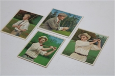 1910-12 Mecca Cigarettes T18 Series Of Champion Golfers (4) Cards Douglas, Low, Smith, & Nicholls
