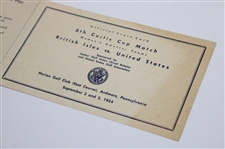 1954 Curtis Cup Matches Merion Golf Club Unused Official Scorecard