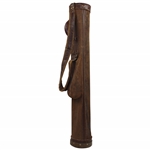 Vintage Brown Leather & Canvas Stove Pipe Golf Bag