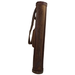 Vintage Brown Leather & Canvas Stove Pipe Golf Bag