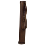 Vintage Brown Leather & Canvas Stove Pipe Golf Bag