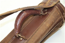 Vintage Brown Leather & Canvas Stove Pipe Golf Bag