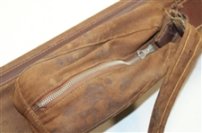 Vintage Brown Leather & Canvas Stove Pipe Golf Bag