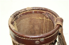 Vintage Brown Leather & Canvas Stove Pipe Golf Bag
