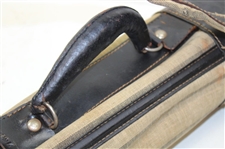Vintage Black Leather & Canvas Stove Pipe Golf Bag