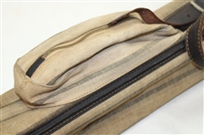 Vintage Black Leather & Canvas Stove Pipe Golf Bag