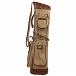 Vintage Brown Leather & Canvas Golf Bag