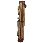 Vintage Brown Leather & Canvas Golf Bag