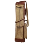Vintage Brown Leather & Canvas Golf Bag
