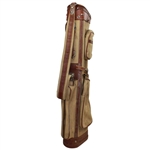 Vintage Brown Leather & Canvas Golf Bag