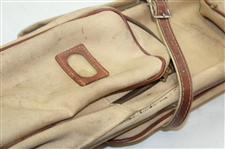 Vintage Brown Leather & Canvas Golf Bag