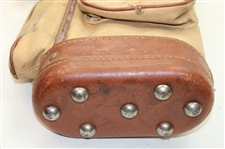 Vintage Brown Leather & Canvas Golf Bag