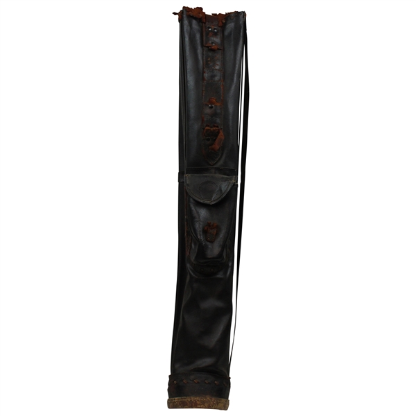 Vintage Black Leather Golf Bag