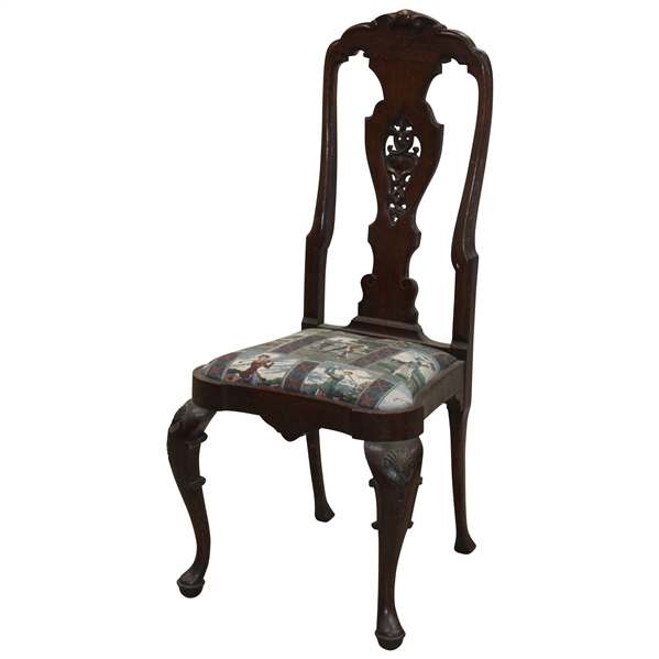 Classic Golf Themed Upholstered Fabric Dining Room Table Chair